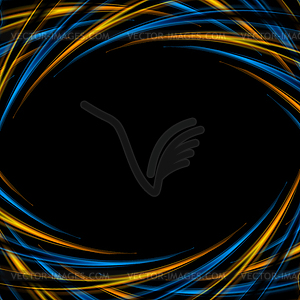 Abstract tech modern blue orange background - vector clip art