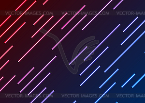 Red blue neon laser rays abstract background - vector clipart