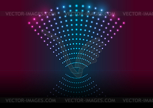 Светящиеся неоновые светодиодные частицы на абстрактном фоне - векторное изображение EPS