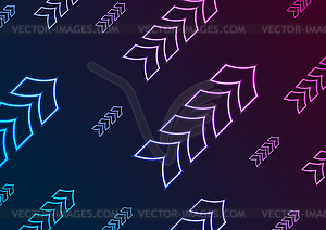 Blue purple abstract neon arrows tech background - vector clip art