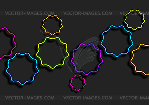 Glowing neon colorful gears abstract technology - vector image