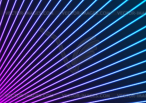 Blue purple neon laser rays abstract background - vector clipart