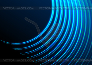 Futuristic retro blue neon laser lines abstract - vector image