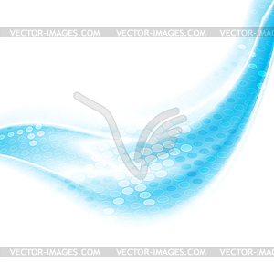 Abstract blue wavy shiny art background - vector image