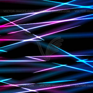 Bright neon laser rays stripes abstract background - vector image