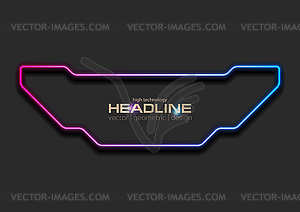 Abstract bright neon futuristic tech frame design - vector EPS clipart