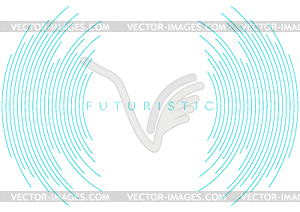 Blue circular lines abstract futuristic tech - vector image