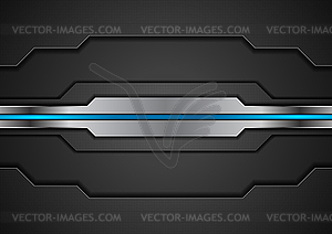 Концептуальный дизайн в черно-металлическом сочетании с синим - клипарт в векторном формате