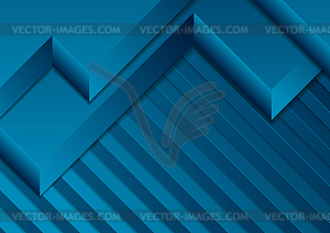 Dark blue 3d abstract geometry background - vector image