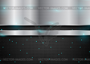 Technology abstract silver metallic background - vector image