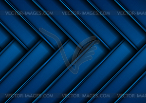 Dark blue glossy stripes abstract tech geometric - vector clip art