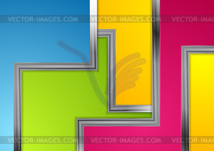 Geometric abstract background with metallic stripes - vector image