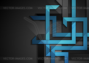 Abstract blue black technology corporate background - vector image