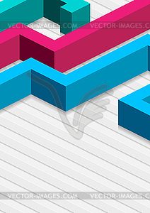 Colorful 3d abstract geometry background - vector image