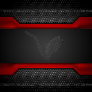 Contrast red and black tech design on dark - vector clip art