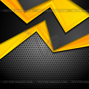 Contrast yellow and black corporate design on dark - vector clip art