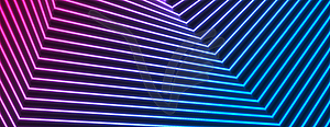 Blue purple tech geometric neon lines abstract - vector image