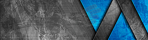 Blue grey grunge stripes abstract tech background - vector image