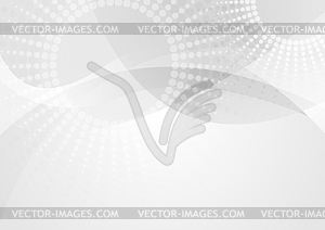 Background with abstract grey waves and halftone - stock vector clipart