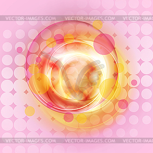 Pink orange abstract glowing circles background - vector clipart