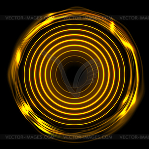 Огненно-оранжевые светящиеся электрические неоновые кольца абстрактны - векторизованное изображение клипарта