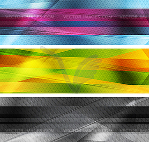 Colorful glossy striped abstract banners - vector clipart / vector image
