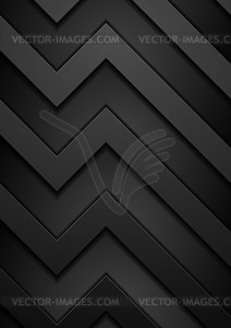 Black technology background with geometric stripes - vector clipart