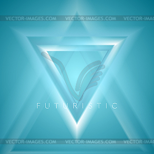 Blue triangles abstract tech futuristic background - vector image