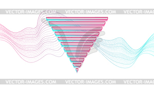 Abstract retro background with dotted lines waves - vector image