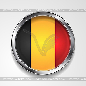 Abstract badge button with metallic frame. Belgian - vector image