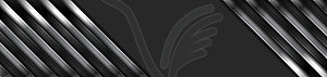 Black glossy and silver metallic stripes tech banne - vector image