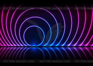 Blue ultraviolet neon laser circles technology - vector clipart