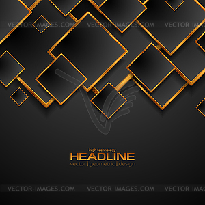 Black and bronze squares abstract geometric - royalty-free vector image