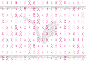 Breast cancer awareness month. Pink ribbon tapes - vector image