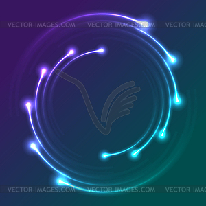 Красочные неоновые спиральные линии на абстрактном фоне - векторный графический клипарт
