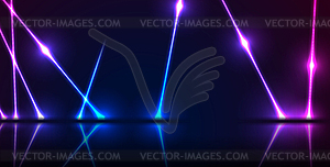 Blue ultraviolet neon laser lines technology - royalty-free vector clipart