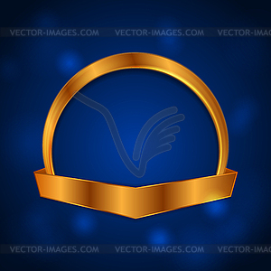 Blank golden circle frame with ribbon luxury - vector clipart