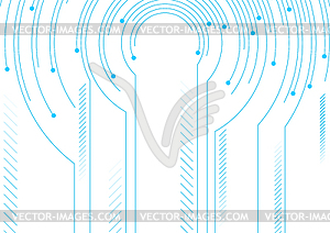 Синий технологический футуристический минималистичный художественный фон - векторный рисунок