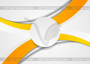 Orange and white abstract wavy corporate background - vector image