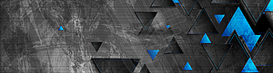Tech blue triangles on abstract grunge corporate - vector clipart