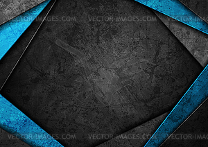 Blue and dark grey grunge abstract tech corporate - vector clip art