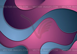 Blue purple abstract paper waves corporate - vector image