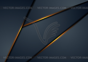 Dark blue abstract background with orange glowing - vector clip art