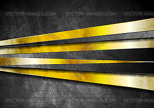 Golden material grunge stripes abstract tech - vector clipart