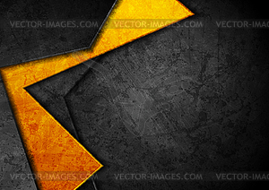 Orange and dark grey grunge abstract tech - vector image