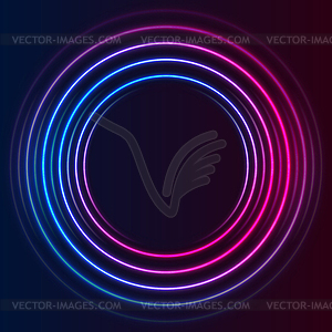 Blue and purple neon circles abstract futuristic - vector clipart