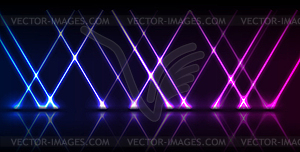 Blue ultraviolet neon laser lines technology - vector clipart