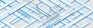 Blue and white stripes abstract tech banner - vector clipart