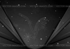 Black abstract snowflakes Christmas corporate - vector clipart