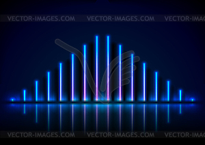 Blue neon laser lines technology retro background - vector clipart